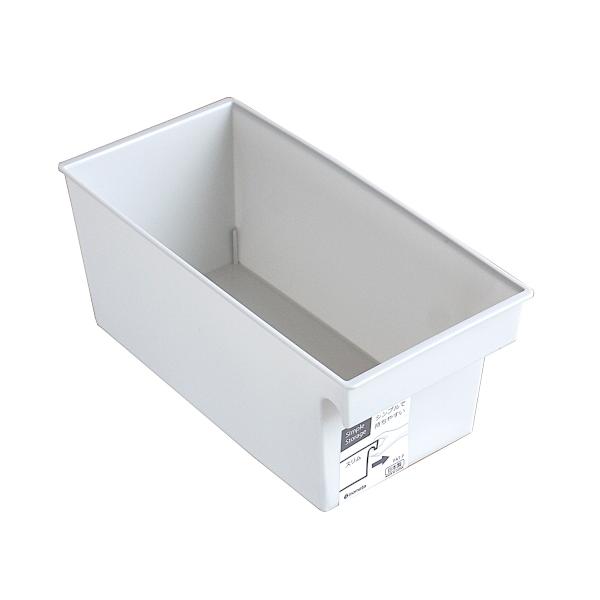 〇収納ボックスです。場所を選ばないシンプルなデザインです。くぼみが付いており、引き出しやすくなっております。キッチンや浴室等の小物の収納に便利です。●外寸（約）・１３×２７．８×高さ１１．５ｃｍ（持ち手含む）●内寸（約）・１０．８×２２．７...