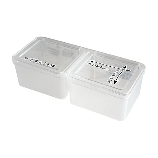 中が見えるボックス ダブル クリア 8×19.3×高さ5.7cm : 100円雑貨