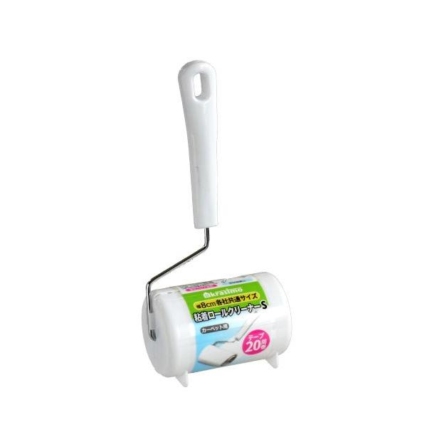 粘着ロールクリーナーです。20周巻の粘着ロールテープ付きのクリーナーです。補充の際は幅8cm各社共通サイズの粘着ロールテープを取り付けてお使いください。収納に便利なケース付きです。●サイズ(約)・95×60×全長215mm●材質・PP スチ...