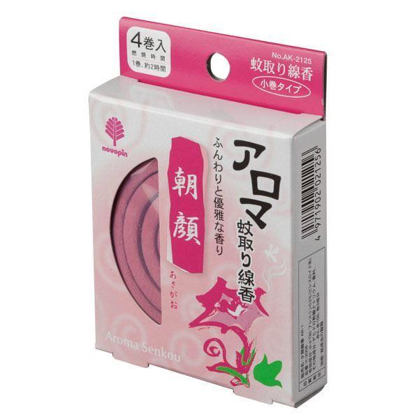 アロマ蚊取り線香、4巻入りです。ほのかに香りがただようお香感覚の小巻タイプの蚊取り線香です。線香立てが付属しております。1巻の燃焼が約2時間で使いきりに便利です。※リニューアルによりパッケージや成分が異なる場合がございます●1個のサイズ(約...