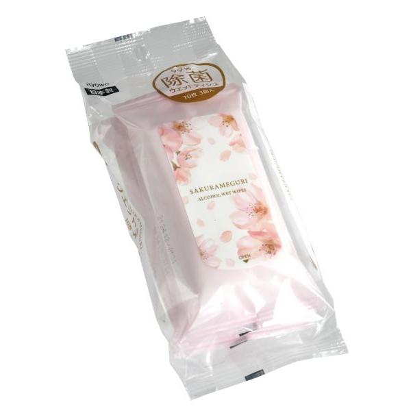 99%除菌ミニウェットティッシュ 携帯用 桜巡り SD 10枚×3個入 (100円
