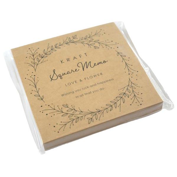クラフトスクエアメモ ラブ&フラワー 7.5×7.5cm 85枚 ［柄指定不可  