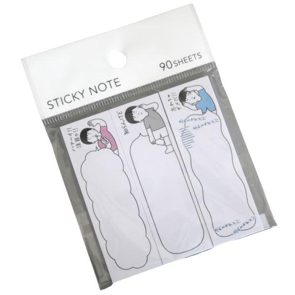 付箋 テキトー君 7.5×2.4cm 30枚×3本入 (100円ショップ 100円均一 100均一 100均)