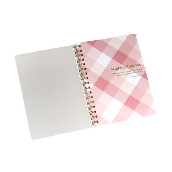 ツインリングノート チェック A6サイズ 60枚 ［色指定不可］ (100円