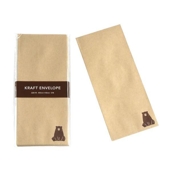 クラフト封筒、12枚入りです。長形4号の定型郵便用の封筒です。ワンポイントのアニマルイラストがかわいいです。お手紙や書類の受け渡し等に使えます。※柄の指定はできません●1枚のサイズ(約)・205×90mm●材質・紙●用途・封筒 レター 手紙...
