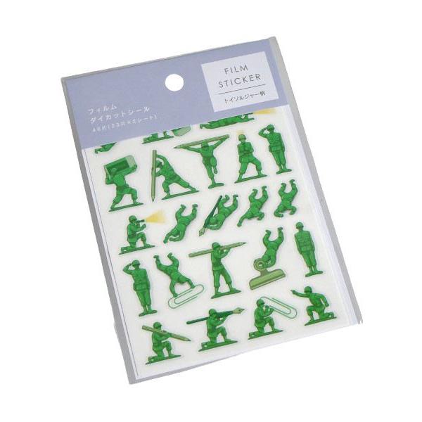 フィルムダイカットシール トイソルジャー柄 46片入 (100円ショップ 100円均一 100均一 100均)