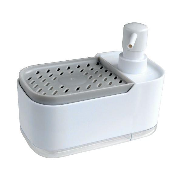 一体型ソープディスペンサーです。食器用洗剤とハンドソープを別々に詰め替えられます。仕切り付きで混ざり合いません。スポンジ置きとしても使えます。底面すべり止め付でずれにくいです。※パッケージの表示価格は店頭販売価格の為、当店販売価格とは異なり...