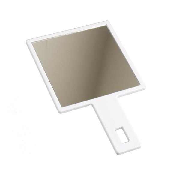 〇ハンディミラーです。柄付きで手にもって姿を映せます。カバンやポーチにも携帯しやすい薄型です。お化粧直しや身だしなみを整えるのに便利です。※色の指定はできません●サイズ（約）・１１０×１８０×厚さ５ｍｍ（持ち手含む）●材質・ＡＢＳ樹脂　鏡●...