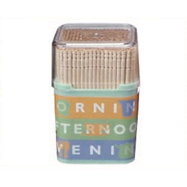 爪楊枝、約400本入りです。定番の天然木樺材の爪楊枝です。ケース付きで保管に便利です。オードブルやお弁当、食後の歯間のケアなどにお使いください。※色の指定はできません●1個のサイズ(約)・楊枝:全長60mm ケース:50×50×高さ73mm...