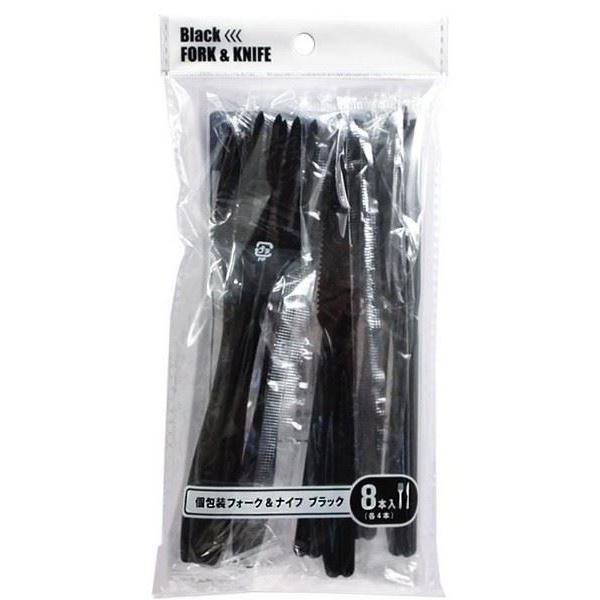 ナイフ&amp;フォーク、8本入りです。プラスチック製のフォークとナイフ各4本のセットです。個包装でお弁当などでの持ち運びに便利です。※直火・電子レンジ・オーブン・オーブントースター・冷凍庫 非対応●1本のサイズ(約)・フォーク:26×16...