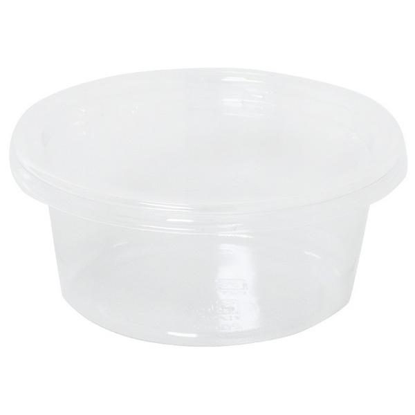 丸型のフードパック、4個入りです。環境のことを考えてバイオマス素材10%使用しております。行楽のお弁当やおすそわけの容器としてご使用ください。※電子レンジ・オーブンオーブントースター 非対応●1個のサイズ(約)・直径101×H44mm(フタ...