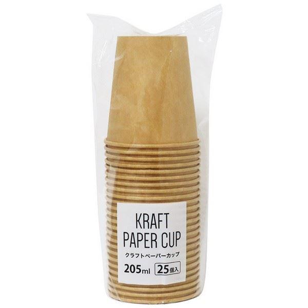 ペーパーカップ、25個入りです。無地のクラフトのペーパーカップです。レジャーやイベントでのドリンクの提供に便利です。※電子レンジ・オーブン・オーブントースター・冷凍庫 非対応※内面加工をしていますが、熱い飲み物を入れるとシミたり柔らかくなる...