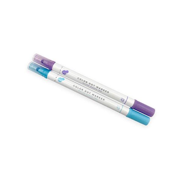蛍光カラードットマーカー ブルー/バイオレット 2本入 (100円 蛍光カラードットマーカー ブルー/バイオレット 2本入 (100円