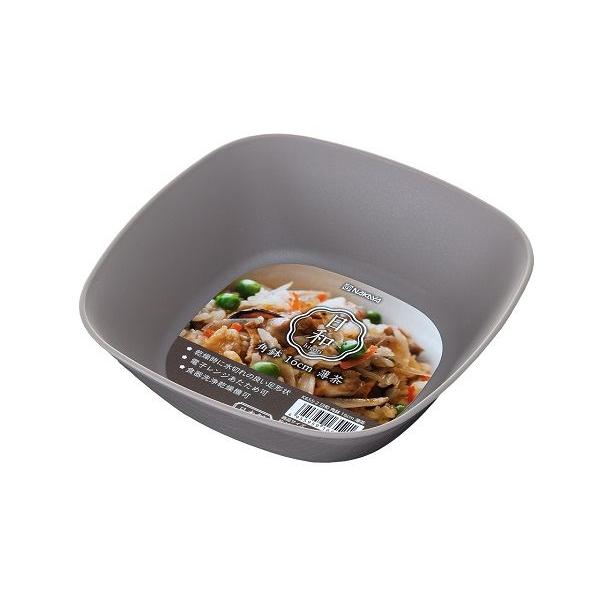 日和 角鉢 薄茶 16×16×高さ5cm (100円ショップ 100円均一 100均一 100
