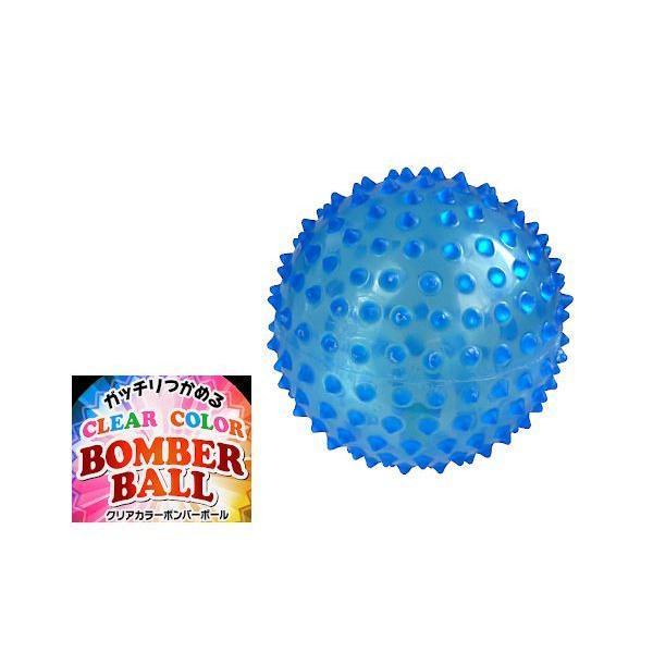 クリアカラーボンバーボール　１２個（成近屋）おもちゃ　玩具　ボール　ゴム　アウトドア　イボイボ　イガイガ