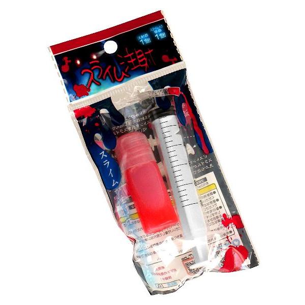 スライム注射です。ボトルのスライムを注射器に入れてください。ピストンを押すとスライムが注射器から出てきます。※色の指定はできません●サイズ(約)・注射器:19×32×107mm●内容量(約)・10ml●対象年齢・6歳以上●材質・注射器:ポリ...