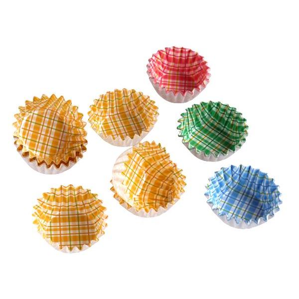 おかずカップ チェック柄 6号 68枚入 (100円ショップ 100円均一