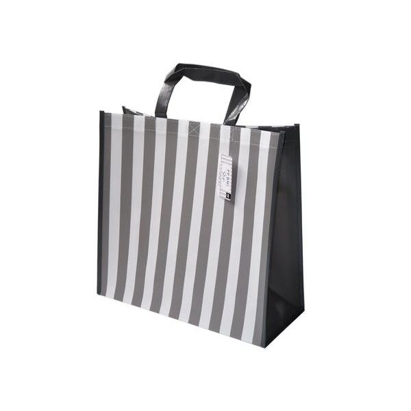 PPバッグ ストライプ柄 38×40×マチ18cm ［色指定不可］ : 100円雑貨 