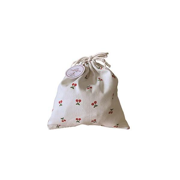 コットン巾着袋 チェリー 25×25cm ［色柄指定不可］ (100円ショップ