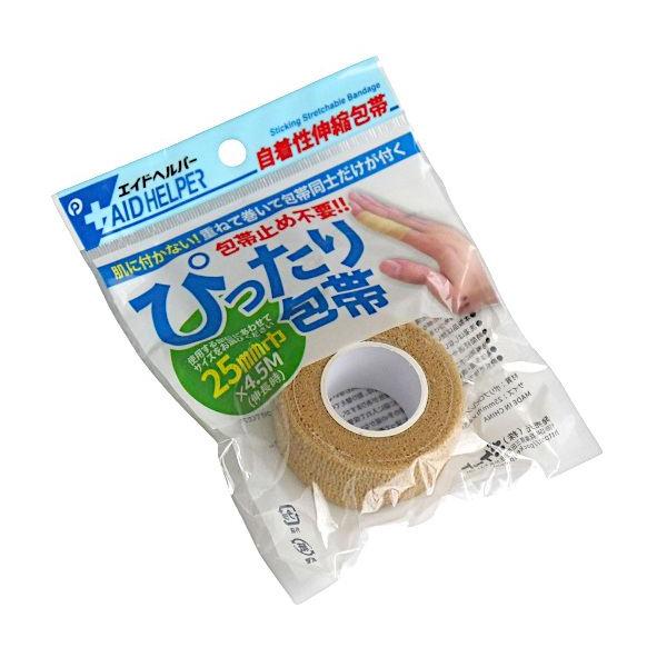 包帯です。重ねて巻いて包帯同士が包帯止め不要で付きます。特殊加工により、皮膚や髪の毛にくっつかずべたつきもございません。伸縮性があり関節部のような部位にも巻きやすくフィットします。※使い捨てタイプのため洗濯はしないでください●サイズ(約)・...