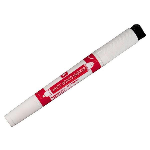 ホワイトボードマーカー 赤色 ツインタイプ クリーナー付 (100円