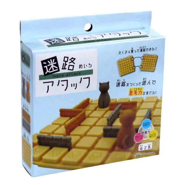 迷路アタックです。迷路を作って対戦するゲームです。ネコが向かい側の列に到着すれば勝利です。塀を動かして相手の進路を防ぎます。遊びながら思考力を育てます。※色の指定はできません●サイズ(約)・基盤:110×110×6mm●対象年齢・6歳以上●...