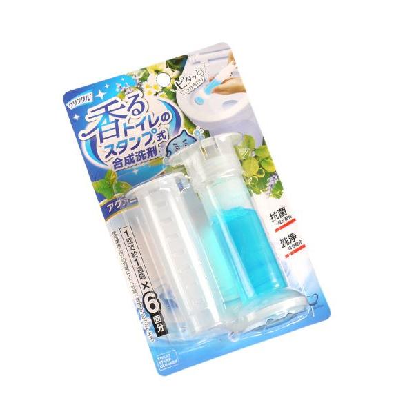 トイレの洗剤です。便器にピタッとつけるだけ、スタンプ式で手を汚さずに掃除ができます。トイレの水を流すたびに洗浄成分が溶けだします。1回で約1週間×6回分です。対流広がり効果で、水たまりやフチ裏をきれいに保ちます。※使用環境により効果が異なる...