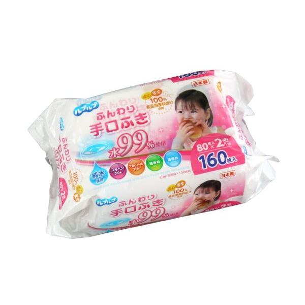 手口ふき、80枚×2個入りです。デリケートなお肌もやさしく拭けます。100%食品用原料でできた成分を使用しております。パラベン・アルコール・香料不使用です。※トイレには流さないでください●1枚のサイズ(約)・150×200mm●材質・ポリエ...