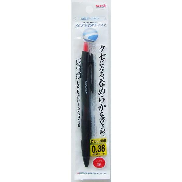 油性ボールペン ジェットストリーム ボール径0.38mm 赤 : 100円雑貨