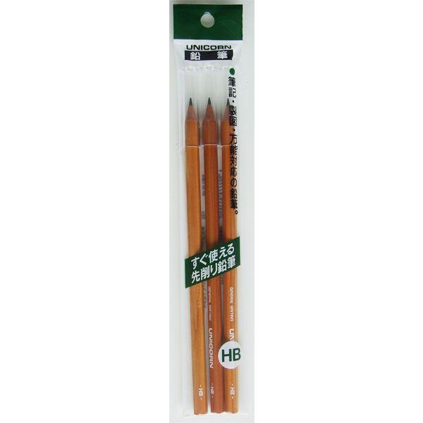 三菱先削り鉛筆 UNICORN HB 3本入 : 100円雑貨&日用品卸-BABABA - 通販