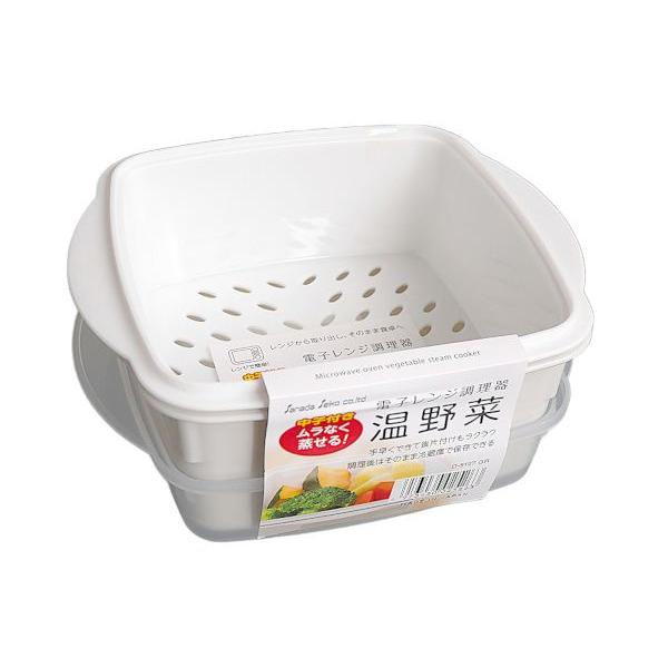 電子レンジ調理器です。温野菜が作れる電子レンジ調理器です。中子付きでムラなく蒸気がまわります。調理後はそのまま冷蔵庫で保存できます。手早くできて後片付けもラクラクです。※直火・オーブン・グリル 非対応※700W以上では使用しないでください●...