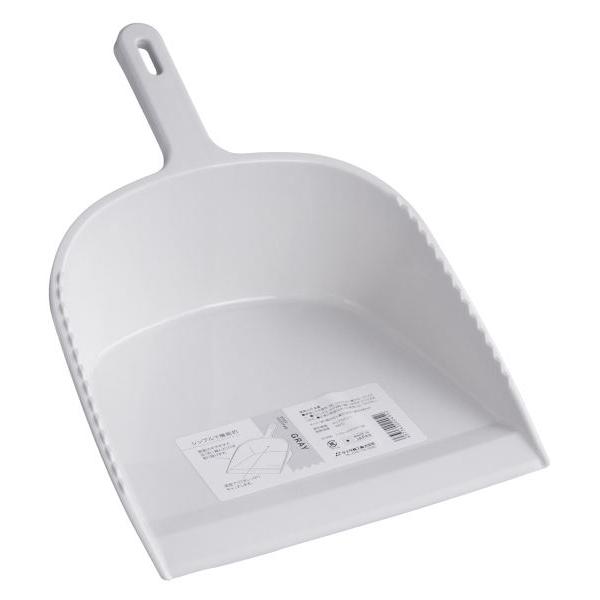 ちりとりです。深型でゴミをしっかりキャッチできるちりとりです。側面のギザギザでほうきに絡んだゴミを取り除けます。掛けて収納できるフック穴付きです。●サイズ(約)・240××322×高さ146mm●色・グレー●耐熱100度●原料樹脂・ポリプロ...