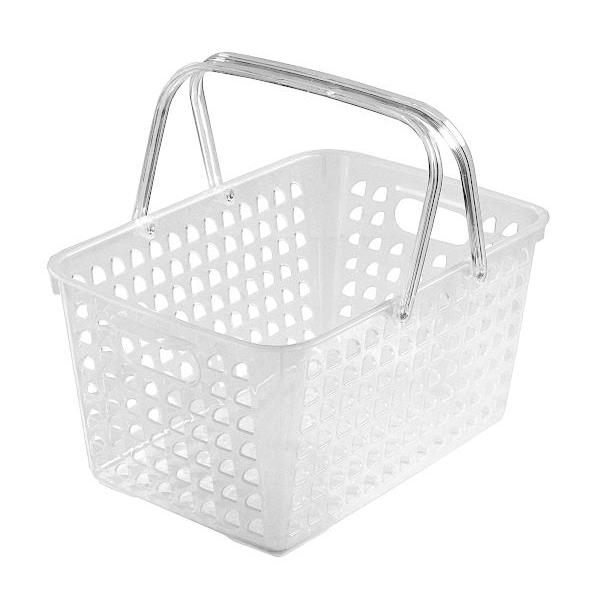 持ち手付きカゴ aカラーバスケット 持ち手付 27.7×19.4×高さ13.6cm ［色指定不可