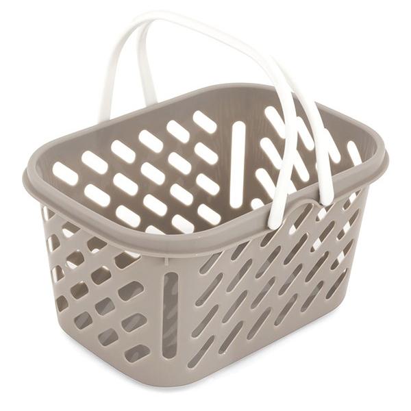 バスケット 持ち手付 26.5×18×高さ13.3cm グレー (100円ショップ 100円