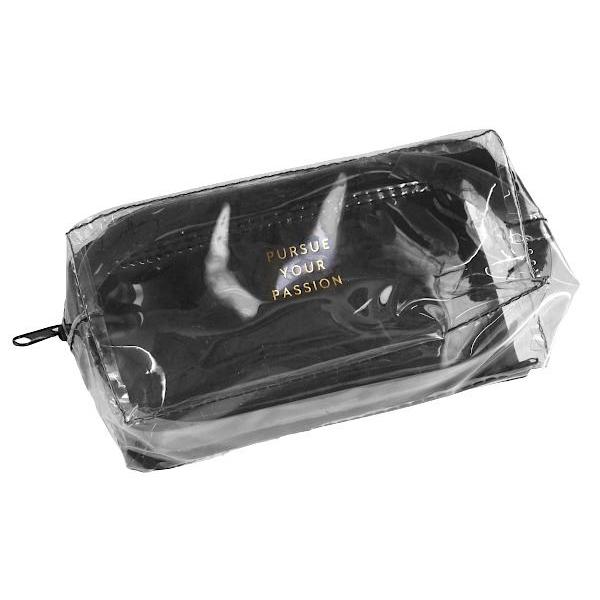 トラベル用クリアポーチ メガネポケット付 8×16×マチ4cm (100円