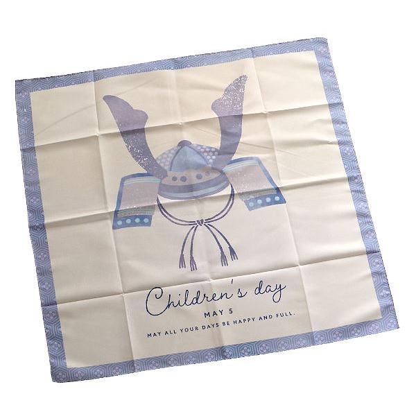 タペストリーバンダナ 端午の節句 兜柄 50×50cm (100円ショップ