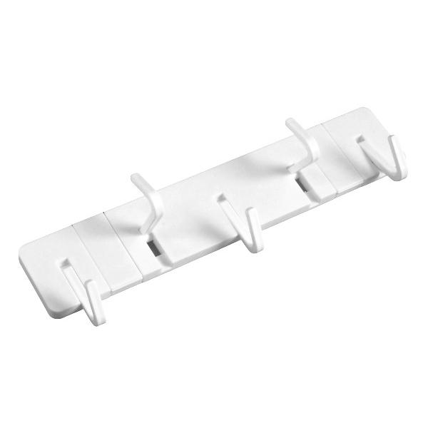 5連フックです。粘着テープ付きで簡単に取り付けられます。テープが伸びてきれいにはがせます。キッチンツールなどを掛けられます。●サイズ(約)・205×56×29mm●耐荷重(約)・1kg(フック1個:200g)●耐熱70度(本体、カバー) 耐...