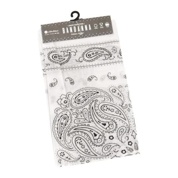 バンダナ ペイズリー柄 白色 54×54cm :2TGM88041:100円雑貨日用品卸-BABABA - 通販 - Yahoo!ショッピング バンダナ ペイズリー柄 白色 54×54cm :2TGM88041:100円雑貨日用品卸-BABABA - 通販 - Yahoo!ショッピング