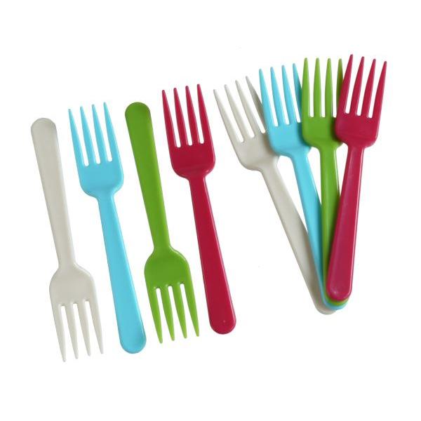 フォーク G&B カラー 14.2cm 8本入 (100円ショップ 100円均一 100均一