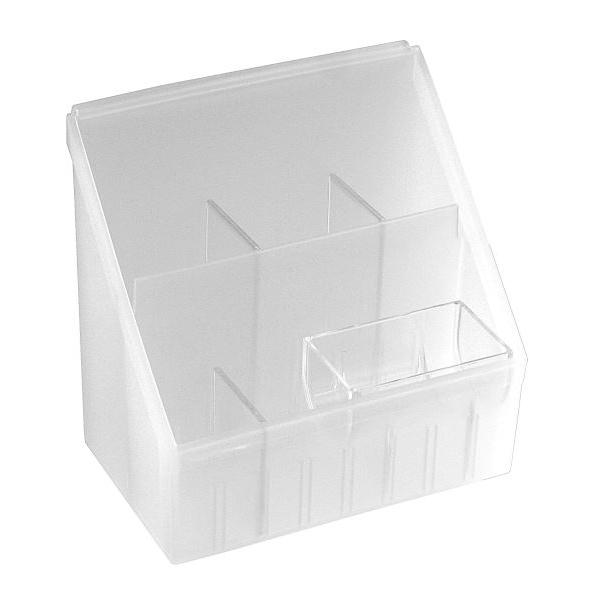 プチポケットです。2列タイプの収納ポケットで、高さの違う小物を見やすく収納できます。デスク回りの小物を整理整頓できます。大小の仕切り板で仕切れて倒れにくいです。クリップなどの収納に便利な小物トレイ付きです。別売りのデスクラボシリーズを組み合...