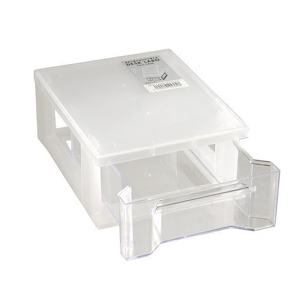 プルケースです。引き出しタイプの収納ケースです。デスク回りの小物の収納に便利です。別売りのデスクラボシリーズを組み合わせて使えます。●サイズ(約)・136×174×高さ72mm●色・クリア●耐熱120度(本体) 耐熱70度(引出し)●材質・...