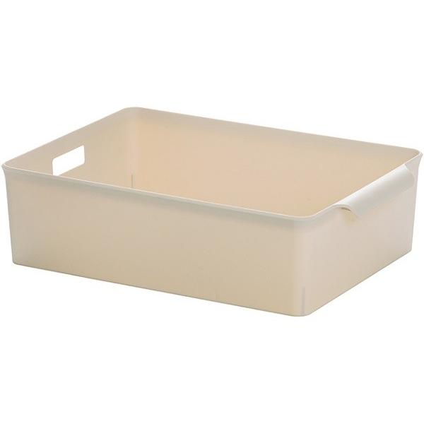 バスケット B5サイズ収納可 21×30×高さ8.3cm アイボリー (100円
