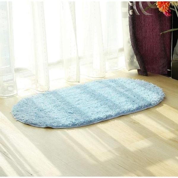 玄関マット 60x90cm ふわふわ 足拭きマット 室内 カラー 屋内 お風呂マット 楕円 バスマット マイクロファイバー 40*60cm