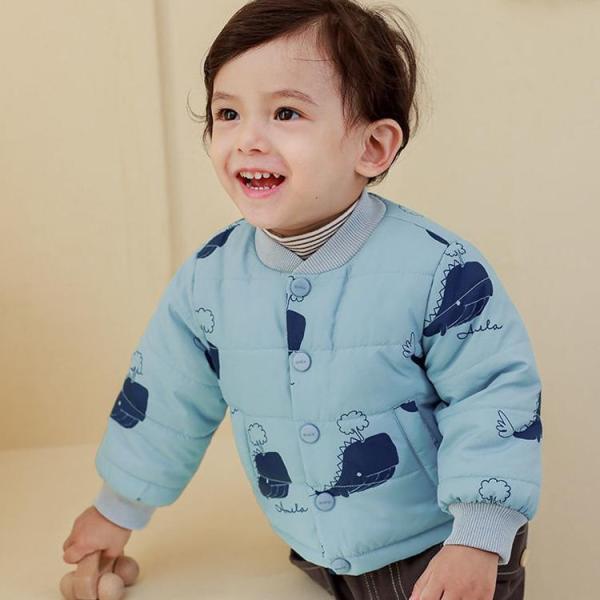 ■ 品名：ベビー用中綿コート■ 表地：ポリエステル■ 充填物：コットン■ 裏地：ポリエステル■ カラー：ブルー■ サイズ：80-120検索ワード：ダウンコート キッズ ダウン 子供 ダウンコート キッズ　ダウンコート ファー　ダウンジャケッ...