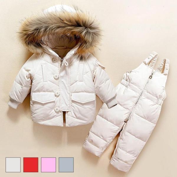 ■ 品名：ベビーダウンコート■ 素材：ポリエステル ■ 充填物：ダウン■ カラー：全4色■ サイズ：80-100■ セット内容：2点セット■ 季節：秋/冬検索ワード：ベビー ロンパース 子どもダウンコート カバーオール ジャンプスーツ フー...