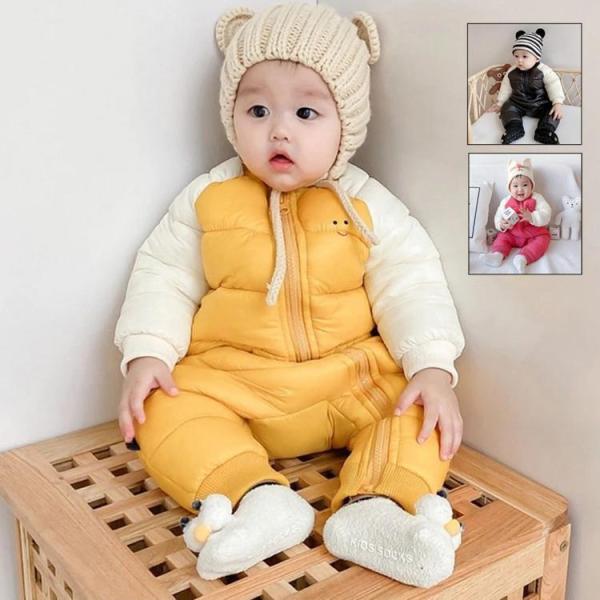 ■ 品名：ベビー用中綿コート■ 表地：ポリエステル■ 充填物：コットン■ 裏地：ポリエステル■ カラー：全3色■ サイズ：66-90 検索ワード：ベビー ロンパース 子どもダウンコート カバーオール ジャンプスーツ フード付き 防寒アウター...