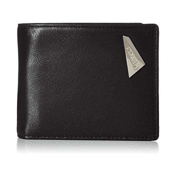 メンズファッション 財布、帽子、ファッション小物 [キングズ] スクエアプレート 折財布 (ブラック Free Size)