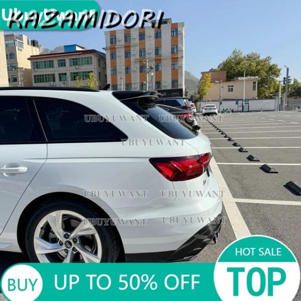 並行輸入品 アウディ A4 B9 アバント オールロード 17〜22年式 RS4 風スポイラー  リーフ ブラック カーボンー