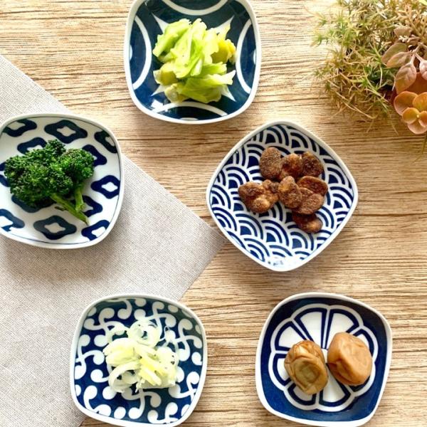 波佐見焼 食器 小皿 豆皿 おしゃれ 和風 かわいい 平皿 白 軽い 軽量 藍染 モダン インディゴ Indigo プレート 青海波 Dejapan Bid And Buy Japan With 0 Commission