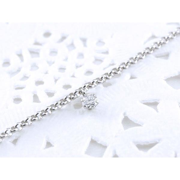 一粒ダイヤ ブレスレット プラチナ850 ダイヤモンド 0.08ct プラチナ 